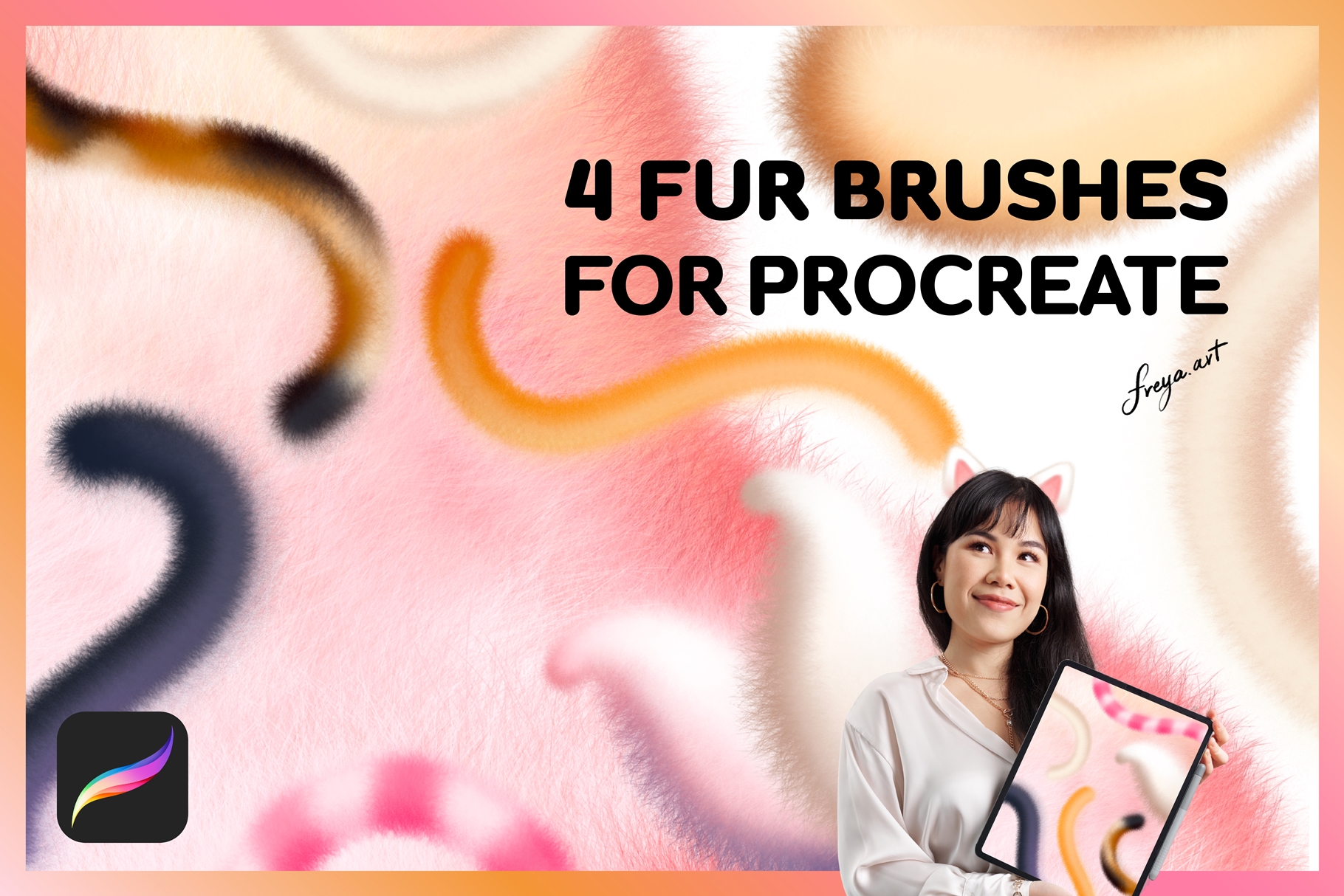 Procreate Fur Brush 4 Fur Brushes for Procreate, Addons GraphicRiver